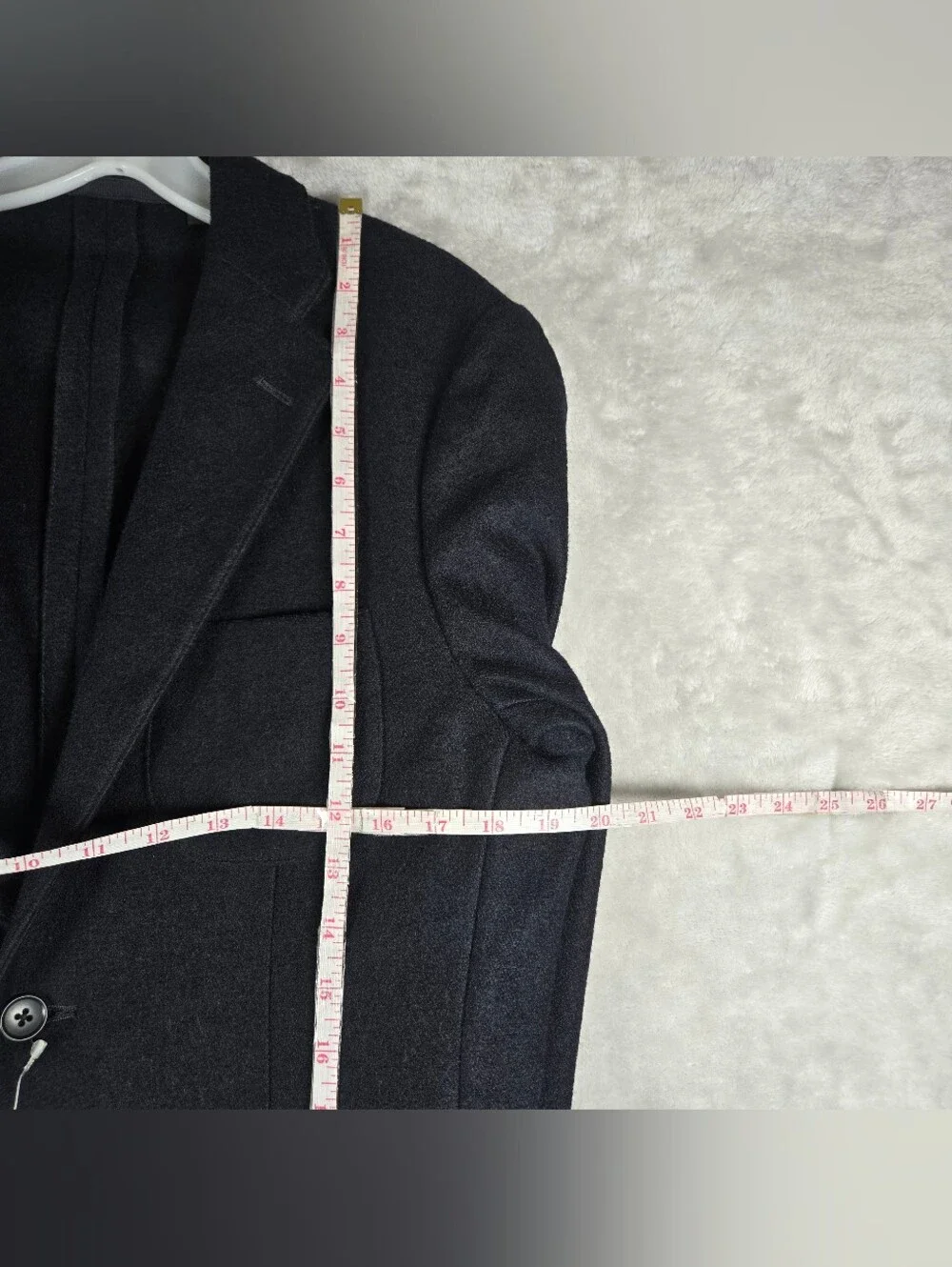 Uniqlo Wool Blended Jersey Jacket Blazer Size Medium Dark Navy Blue Patch Pocket